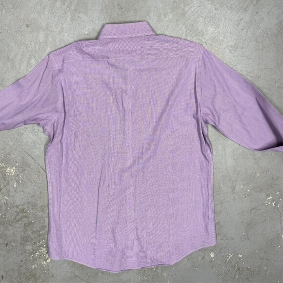 Pal Zileri Dress Shirt Made in Italy Long Sleeve Button Up Purple 15 3/4 Medium - Picture 10 of 11